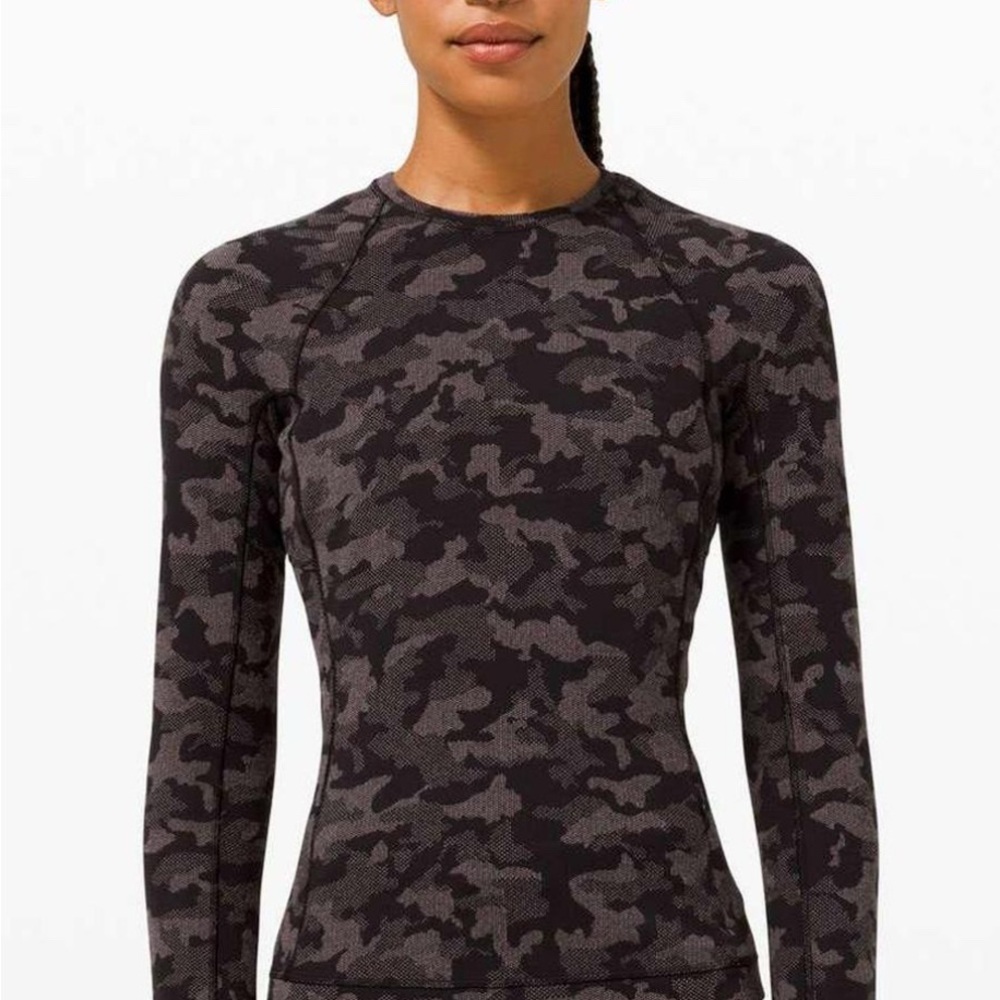 Lululemon Athletica Gray Black Fitted Bodysuit